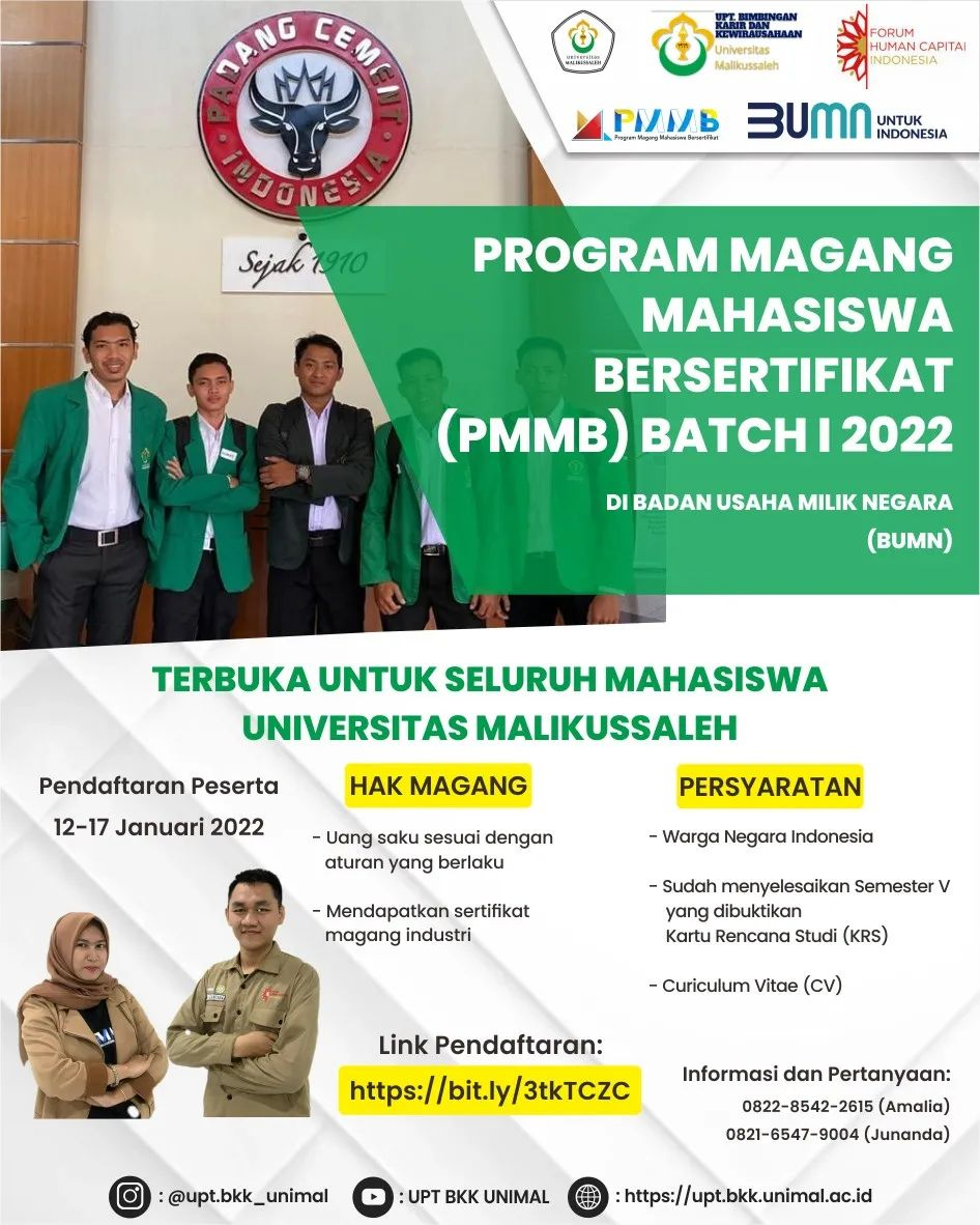 Pendaftaran Program Magang Mahasiswa Bersertifikat PMMB Batch I 2022